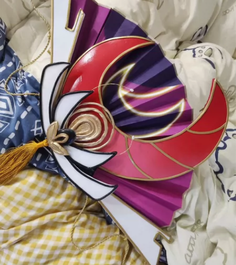 不知火舞绯月行cos扇子，素扇！素扇！标价...