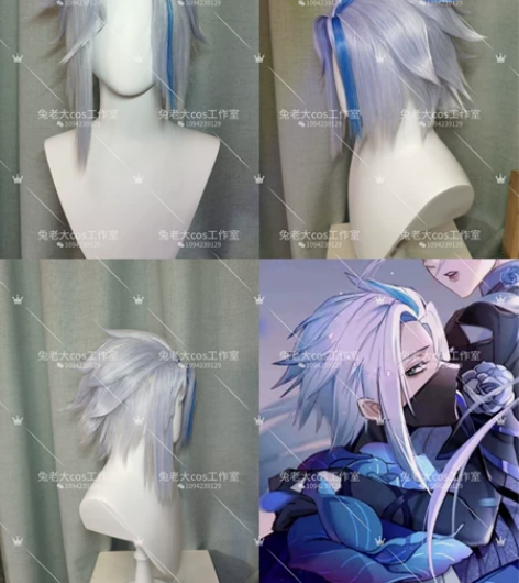 王者荣耀 兰陵王默契交锋cos假发造型 造...