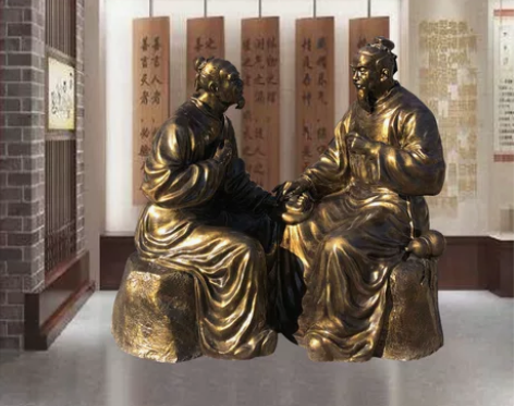 老中医铜像药文化馆制药流程艾灸神医名医雕像...