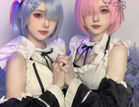 拉姆雷姆女仆姐妹装cos服全套+假发 [火...