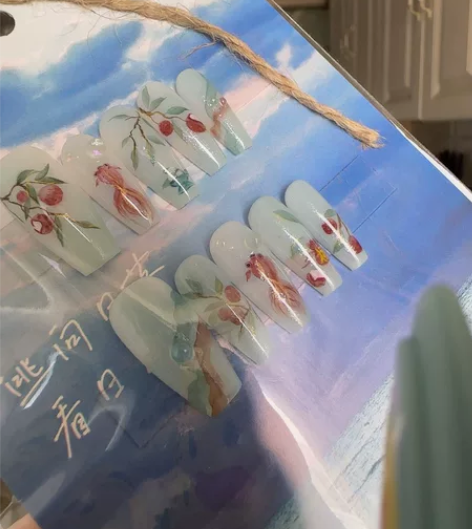 穿戴甲20.8元一副【果子傈】水彩手绘，全...