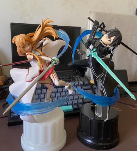 万代眼镜厂刀剑神域桐人亚丝娜手办 全配无损...