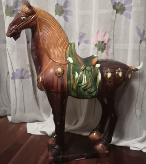 洛阳唐三彩经典战马 超大高85CM 长78...