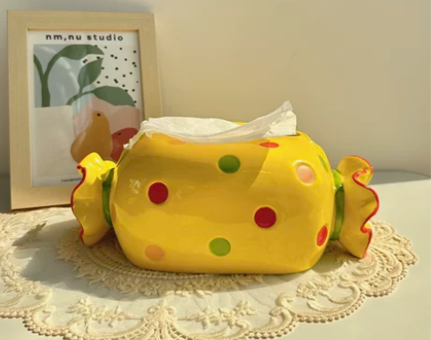 Ins风创意纸巾盒家用卧室客厅茶几可爱糖果...