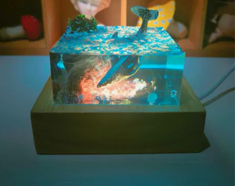 仿真模型滴胶成品滴胶镇纸成品摆件鲸鱼海洋方...