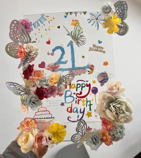 DIY手工蝴蝶相框立牌 生日礼物可定制闺蜜...