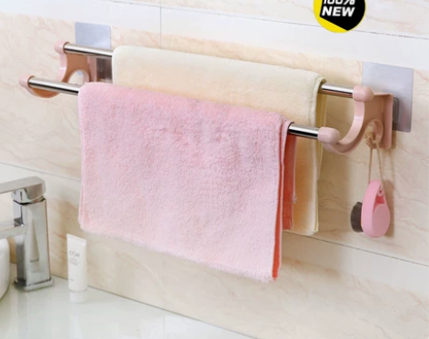 卫生间置物架免打孔浴室挂架毛巾架不锈钢收纳...