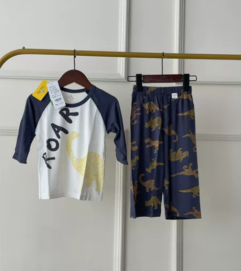 全新嘟比小马夏季莫代尔薄款男童家居服睡衣套...