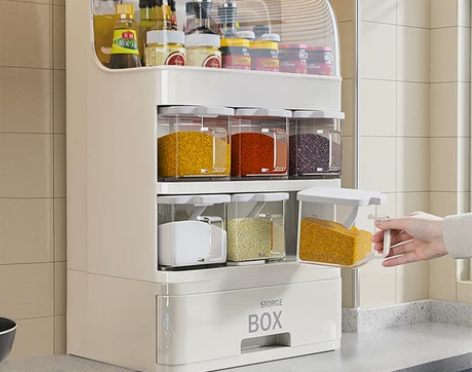 ?佳帮手防尘厨房调料置物架多功能调味品收纳...