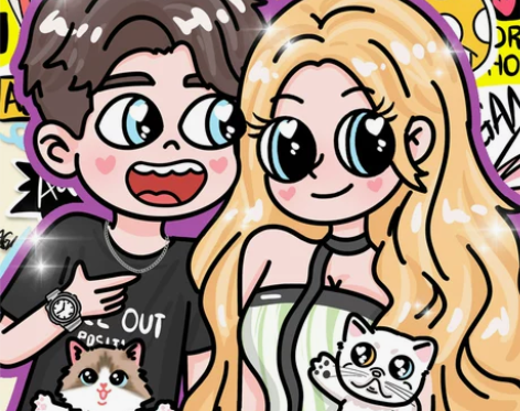 星蝶公主手绘头像装饰画q版卡通油画定制照片...