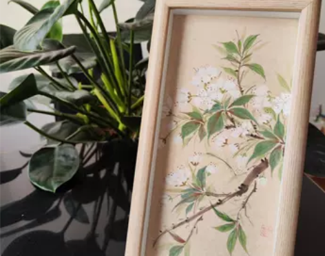 [梨花]国画手绘摆台 一树梨花陌上开，清香...