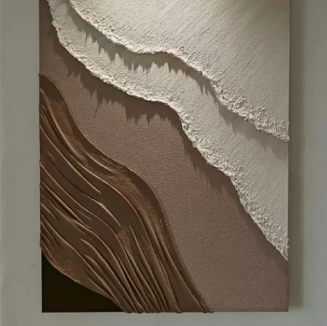 成品客厅肌理装饰画 手绘石英砂丙烯 纯...