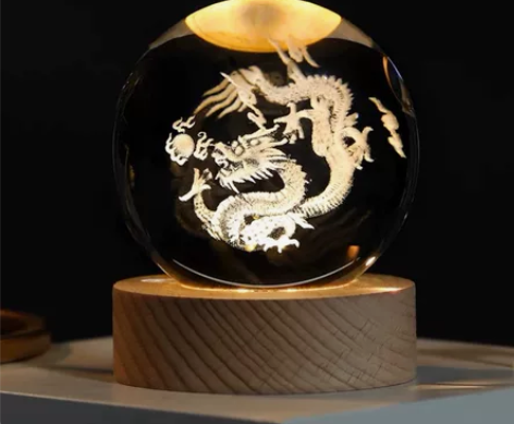 水晶球桌面小夜灯摆件星空玻璃球儿童生日礼物...