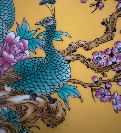 瓷盘富贵图 富贵图吉祥如意。尺寸直径26厘...