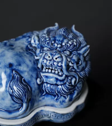 【青花香炉】景德镇纯手工创意摆件 狻猊香炉...