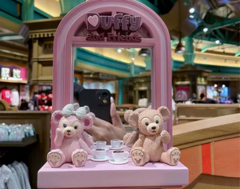 上海迪士尼雪莉玫陶瓷化妆镜摆件书桌床头摆件...