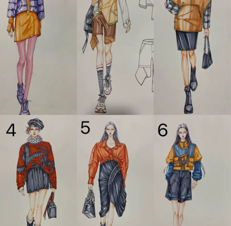 服装设计 马克笔效果图手绘画、代画马克笔 ...