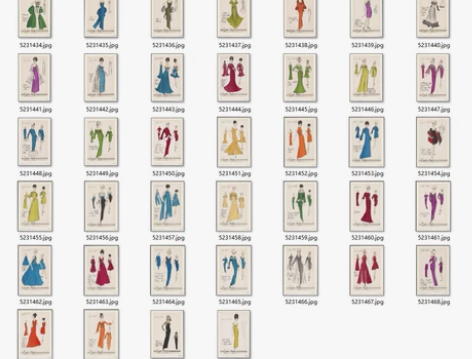 服装设计—1960年时装手绘图 图片是高清...