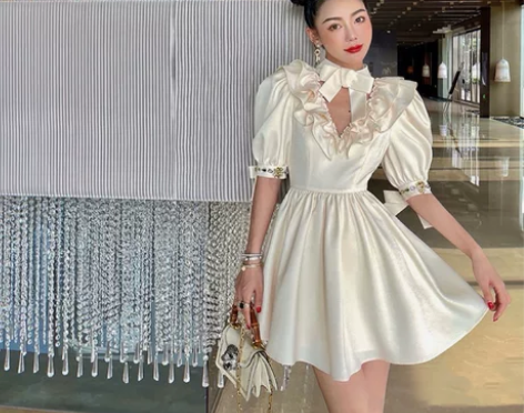 孙瑜儿 初恋公主裙 甜美蝴蝶结重工荷叶边手...