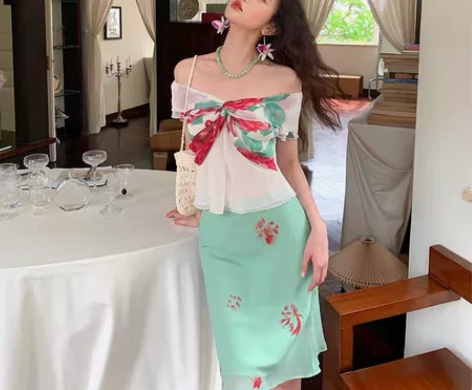 法式优雅蕾丝边高腰显瘦A字包臀鱼尾半身裙女...