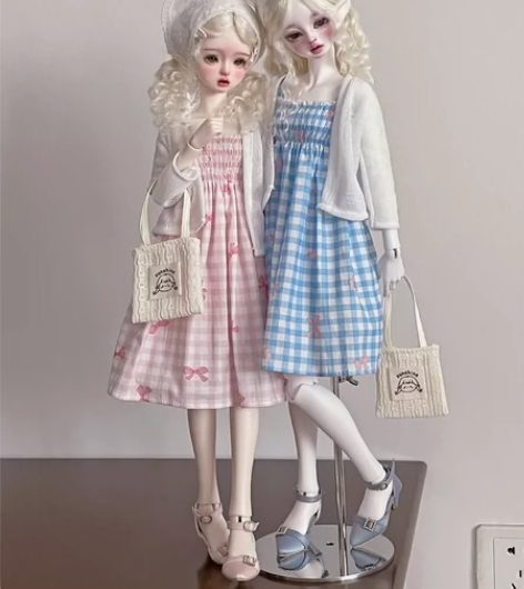 bjd4分娃衣夏款清凉文艺风开衫裙子头巾包...