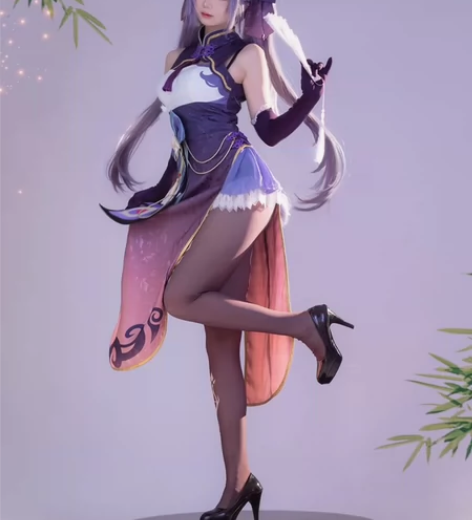 刻晴旗袍大全套初兽猫家 配饰齐全没有损坏勾...