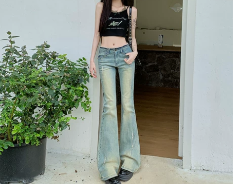 RNBN美式微喇叭牛仔裤女夏季2024新款...
