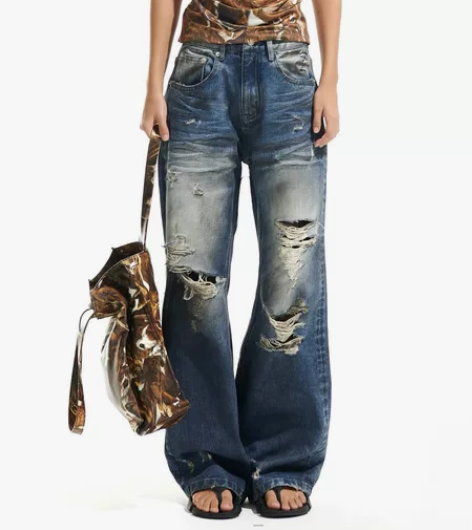 TWO LITTLE GUYS*破洞做旧油...