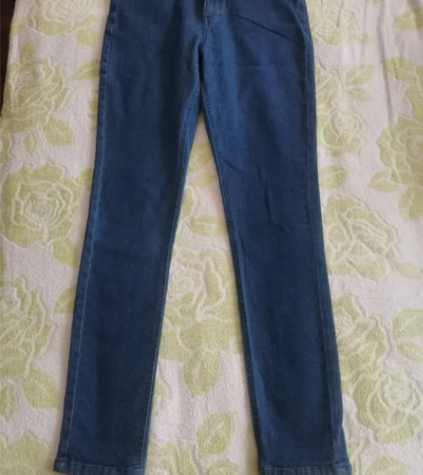 出口日本定制拉绒 牛仔小脚裤 铅笔裤 洗过...