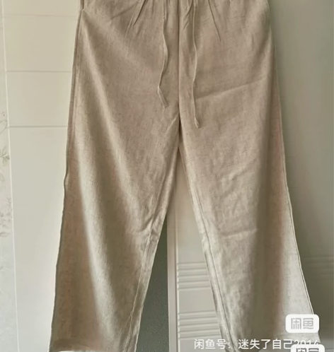 全新韩代棉麻裤     松紧腰  垂感特别...