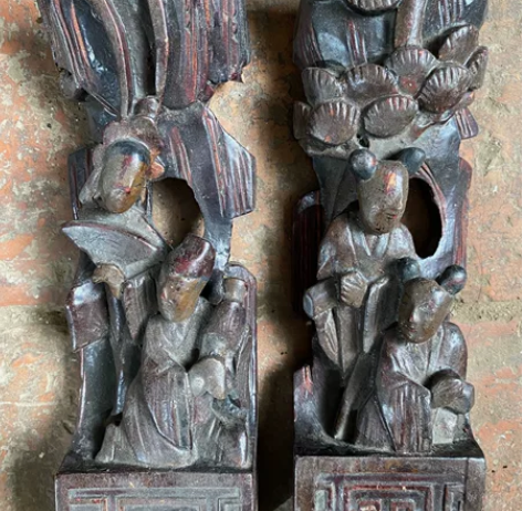 老物件 人物木雕 品相如图 包真包老 感兴...