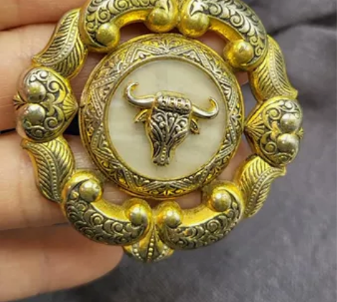 西班牙大马士革吊坠，直径48mm，合金材质...