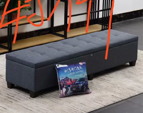 特价出棉麻布艺实体娃娃收纳箱带锁长沙发门口...