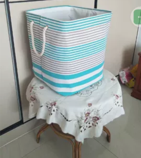 岀口剩余布艺收纳筐棉麻布加厚收纳箱收纳筐收...