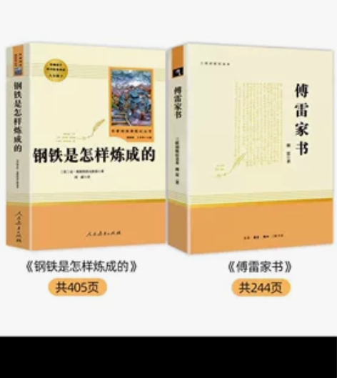 2册 傅雷家书和钢铁是怎样炼成的必读正版初...