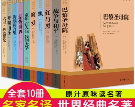 世界十大名著全套10册 原版原著红与黑巴黎...