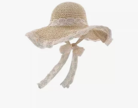 草帽海边帽子ins系带草编帽女夏出游防晒沙...