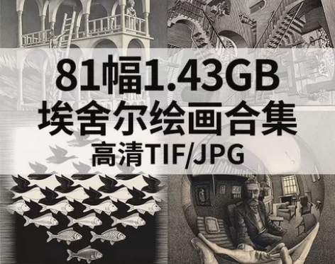 16埃舍尔150Escher版画素描作品高...