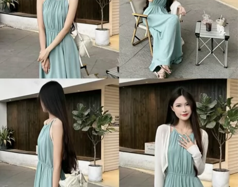 长款吊带连衣裙，全新有吊牌，衣长135厘米...