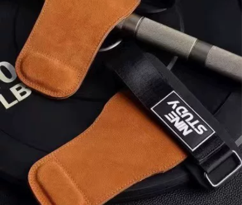 硬拉助力带牛皮护掌男引体向上护腕单杠拉背握...