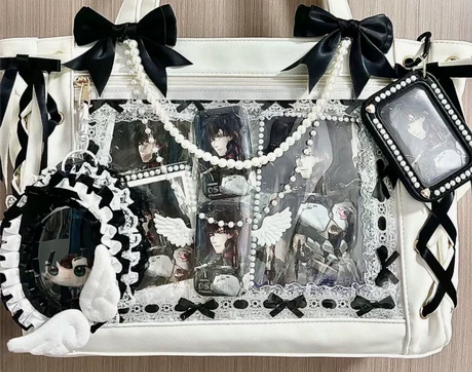 【现货包邮】日系丝皇痛丝带蝴蝶结可爱手提包...