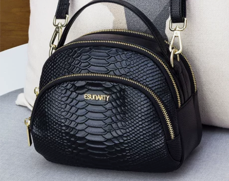 真皮小包包女2024新款潮时尚三层单肩手提...