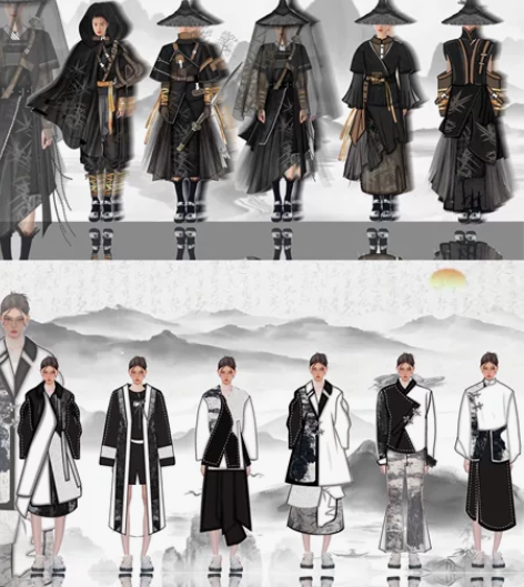 【服装效果图展板系列款式图草稿线稿】 按要...