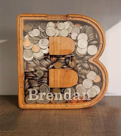 【捡漏木质存钱箱】木制英文存钱罐儿童可取存钱罐卡通礼品储钱罐...