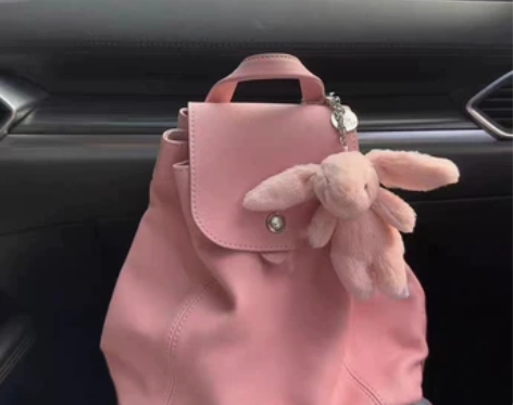 夏季简约纯色双肩包包女2024新款洋气潮牌...