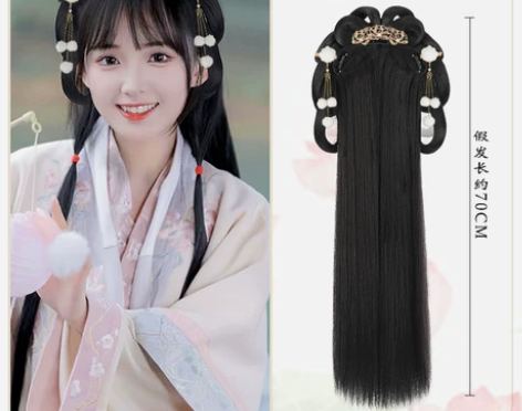 汉服假发发饰古风假发盘发发髻一体式懒人古装...