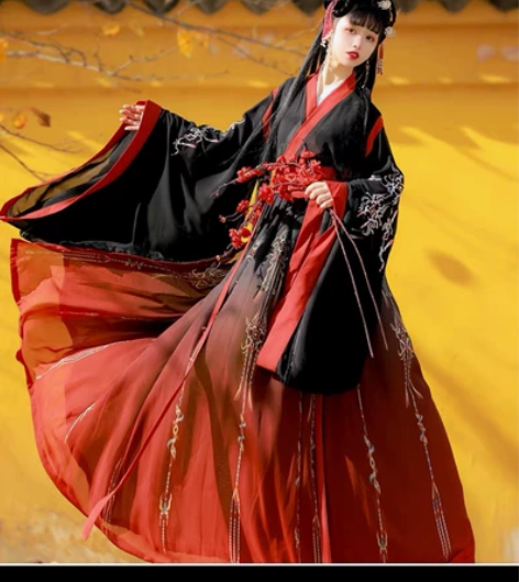 艺缕原创九州正品汉服女魏晋风大袖交领襦裙齐...