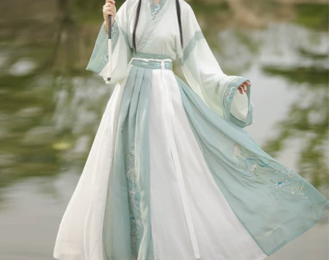 云芳晴玉清歌原创汉服女中国风晋制齐腰交领刺...