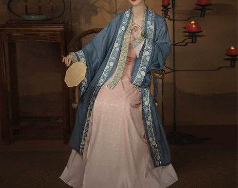 柒邑原创汉服女宋制三件套【海棠落】齐腰褶裙...