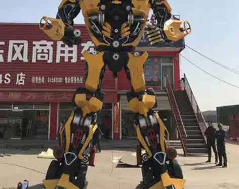 铁艺大型大黄蜂变形金刚大黄蜂擎天柱机器人开...